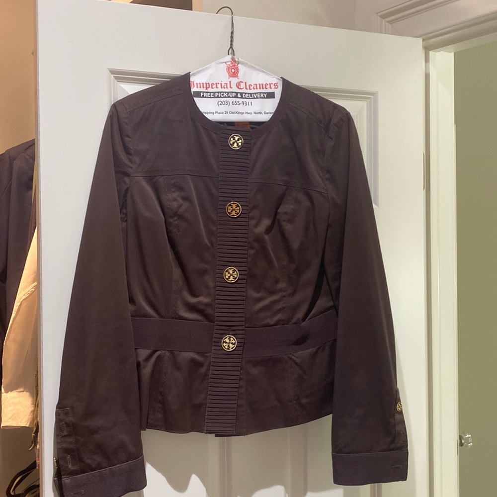 Tory Burch size 4 brown jacket/blazer